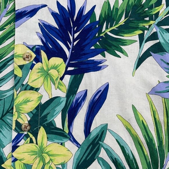 American Apparel SIZE XS Tropical Hawaiian 100% Cotton Allover Print S/S Shirt - Picture 6 of 6